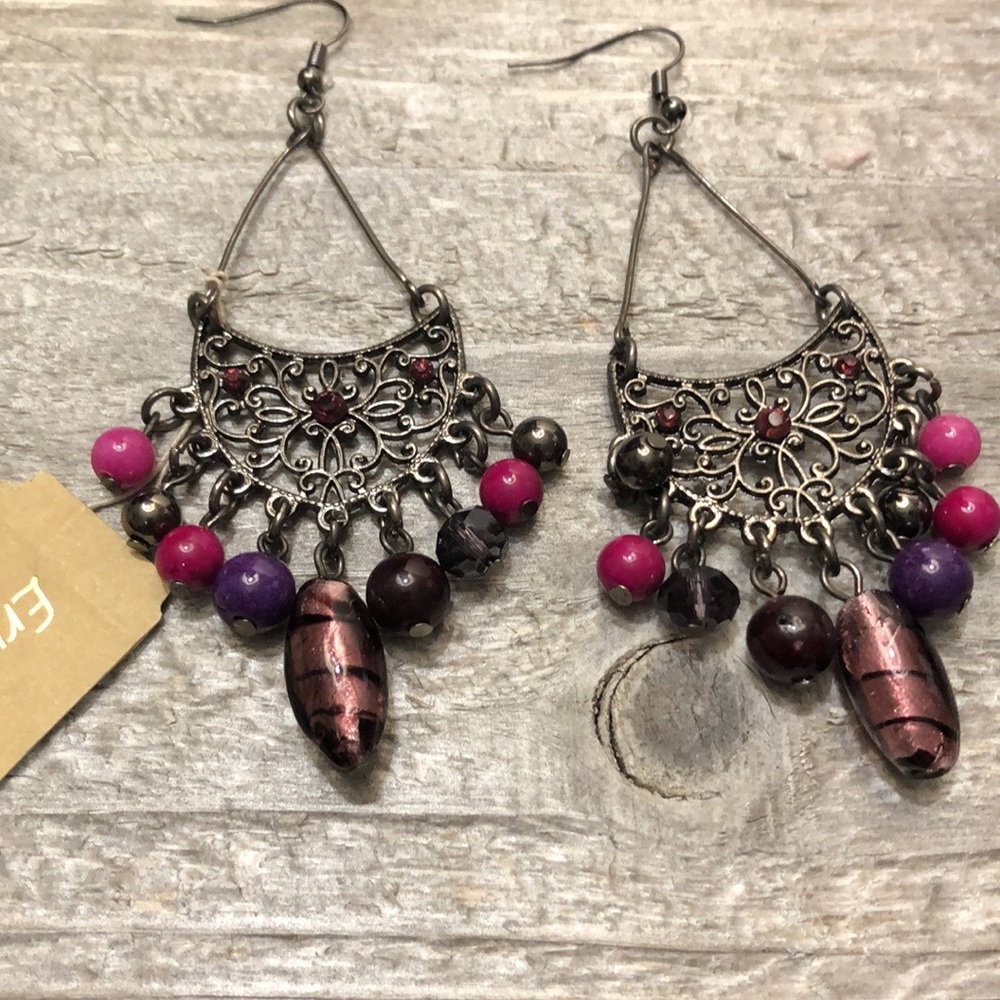 NWT Erica Lyons Pierced Chandelier Statement Earrings!
